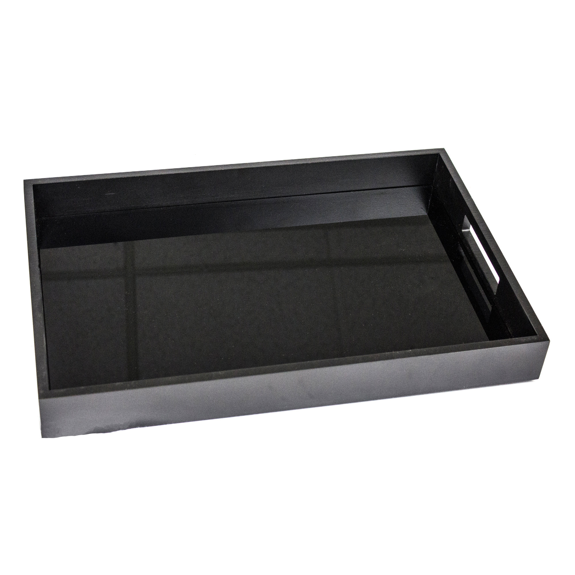 AllModern 18" Simple Black Serving Tray Contemporary Decorative Wood